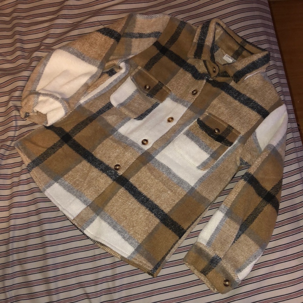Shein boys plaid button down shirt